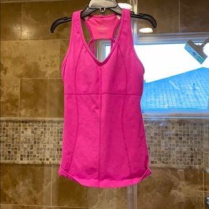 Athletica hot pink padded work out top